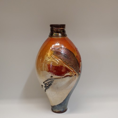 #220429 Raku Glitter Glaze 12x6 $42 at Hunter Wolff Gallery